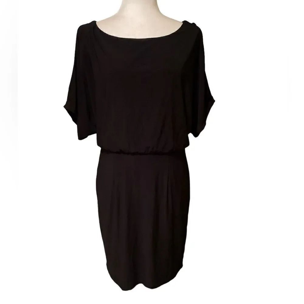 Jessica Howard Black Dress Size 8 Peek a Boo Sleeve Short Sleeve
